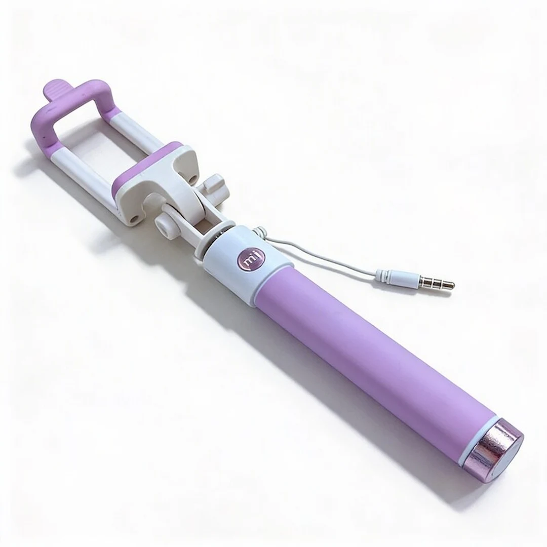 IG-CDC-SOP-ST12-MOR.3 Selfie Stick con Conector 3.5 Aux Morado - Image 1