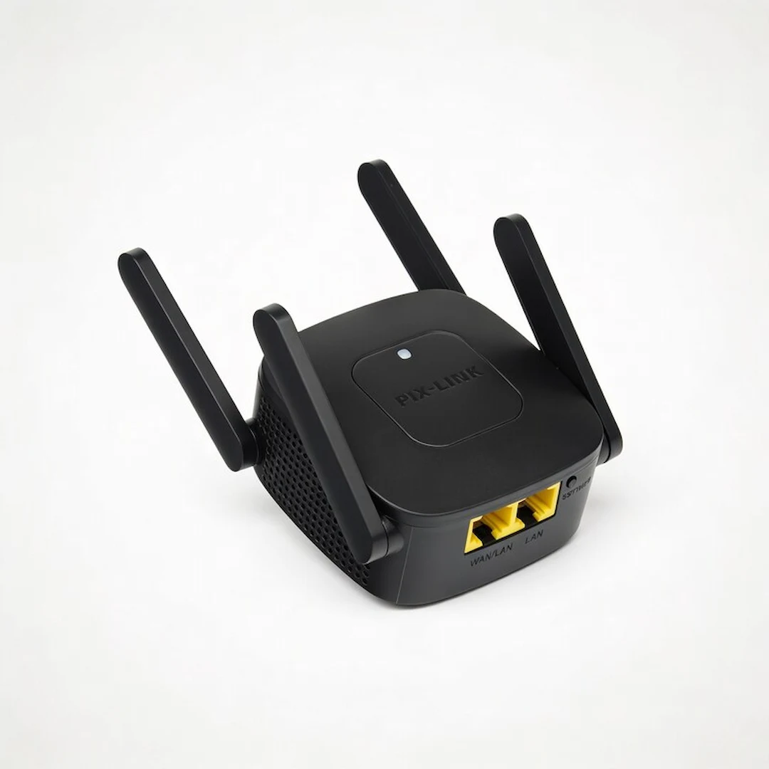 JT-RYW-ROU-WR41Q-NEG.4 Router Jaltech Extensor Wifi 4 Antenna Plix Link Negro - Image 1